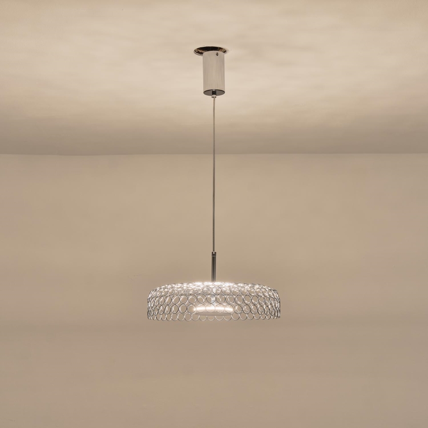 LED Hanglamp aan een koord LED/10W/230V 3000K glanzend chroom diameter 35 cm