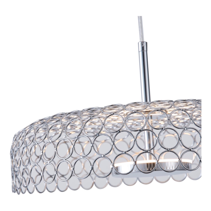 LED Hanglamp aan een koord LED/10W/230V 3000K glanzend chroom diameter 35 cm