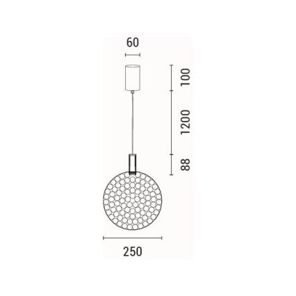 LED Hanglamp aan een koord LED/10W/230V 3000K glanzend chroom diameter 35 cm