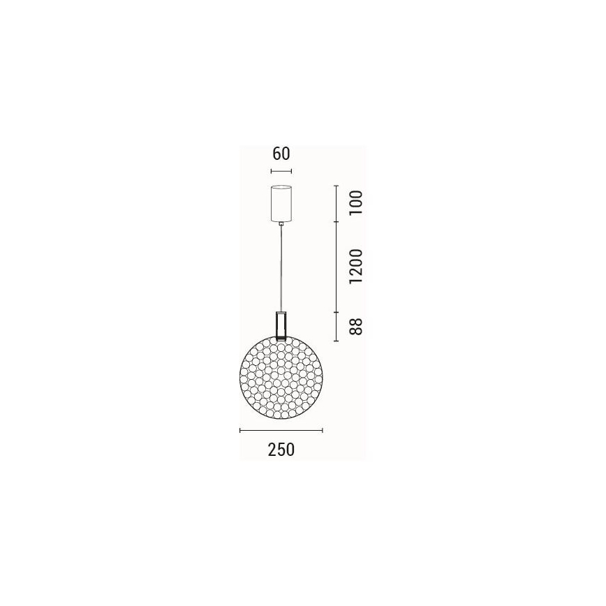 LED Hanglamp aan een koord LED/10W/230V 3000K glanzend chroom diameter 35 cm