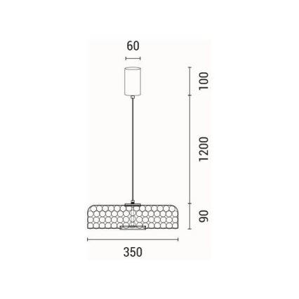 LED Hanglamp aan een koord LED/10W/230V 3000K goud diameter 35 cm