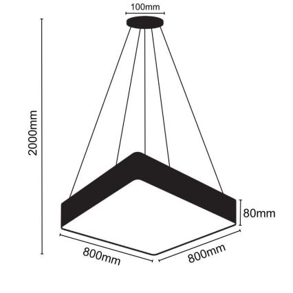 LED Hanglamp aan een koord LED/110W/230V 4000K 80x80 cm