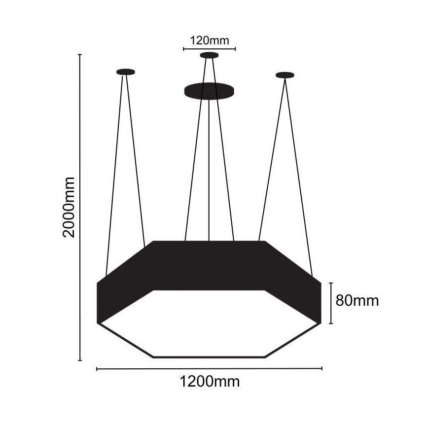 LED Hanglamp aan een koord LED/120W/230V 4000K diameter 120 cm