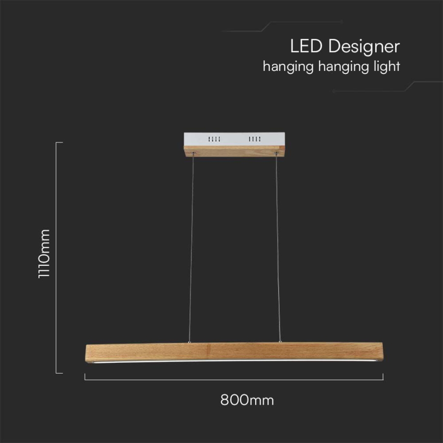 LED Hanglamp aan een koord LED/12W/230V 4000K bruin