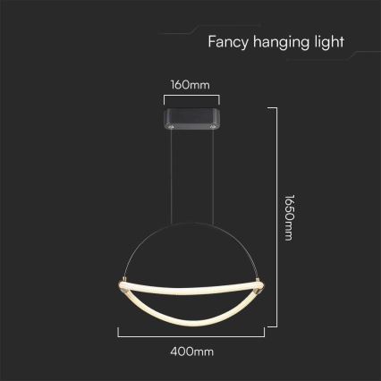LED Hanglamp aan een koord LED/12W/230V 4000K diameter 40 cm