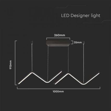 LED Hanglamp aan een koord LED/12W/230V 4000K zwart