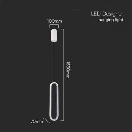 LED Hanglamp aan een koord LED/13W/230V 4000K wit