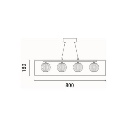 LED Hanglamp aan een koord LED/14W/230V 3000K