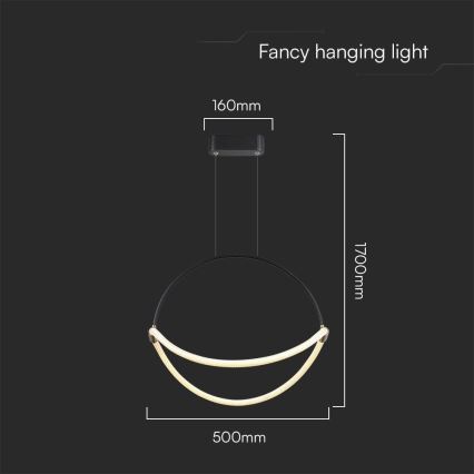 LED Hanglamp aan een koord LED/16W/230V 4000K diameter 50 cm