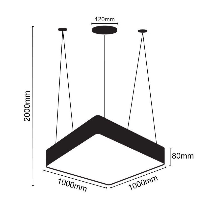 LED Hanglamp aan een koord LED/170W/230V 4000K 100x100 cm