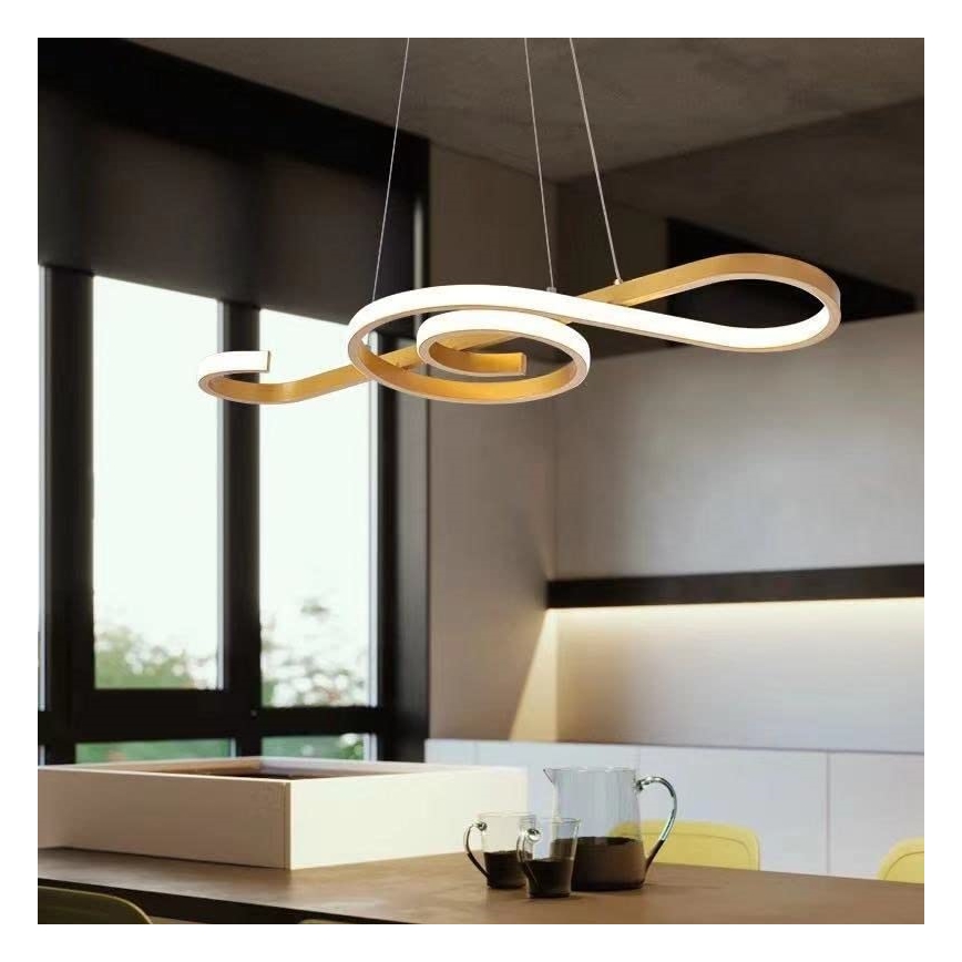 LED Hanglamp aan een koord LED/18W/230V 3000K goud