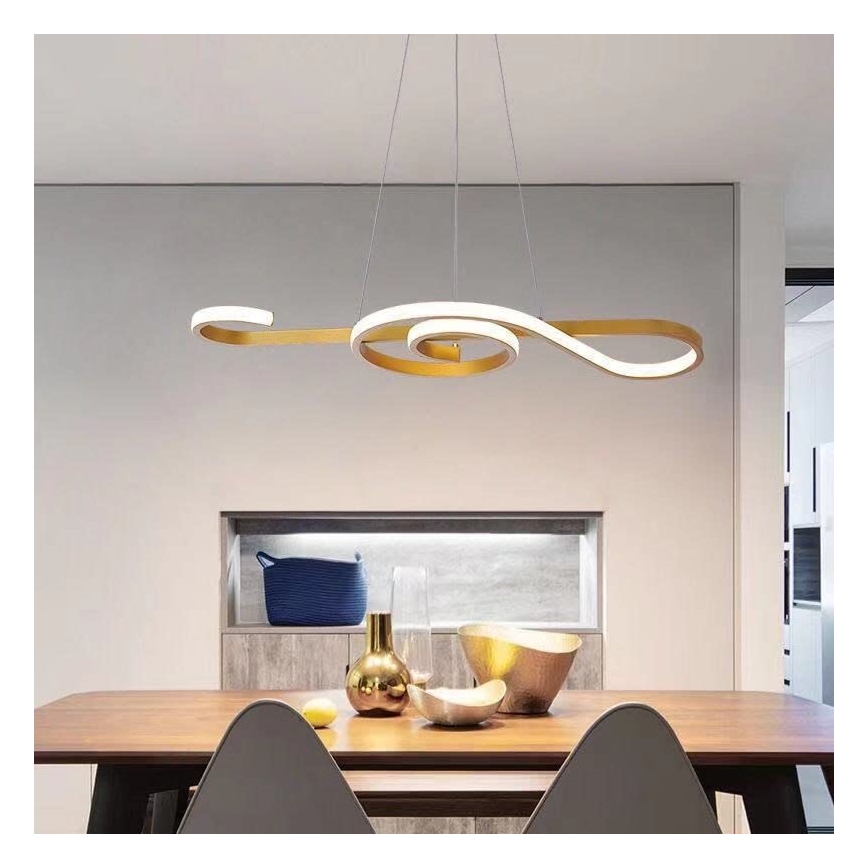 LED Hanglamp aan een koord LED/18W/230V 3000K goud