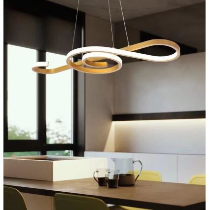 LED Hanglamp aan een koord LED/18W/230V 3000K goud