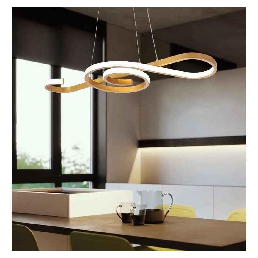 LED Hanglamp aan een koord LED/18W/230V 3000K goud