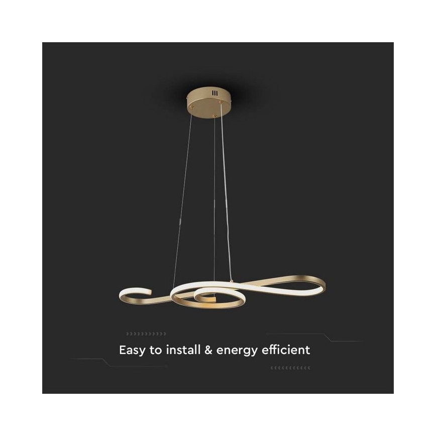 LED Hanglamp aan een koord LED/18W/230V 3000K goud