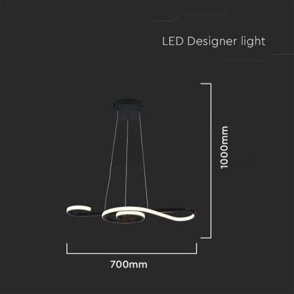 LED Hanglamp aan een koord LED/18W/230V 3000K zwart