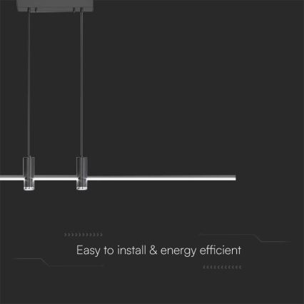 LED Hanglamp aan een koord LED/19W/230V 3000K zwart