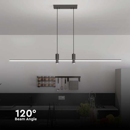 LED Hanglamp aan een koord LED/19W/230V 3000K zwart