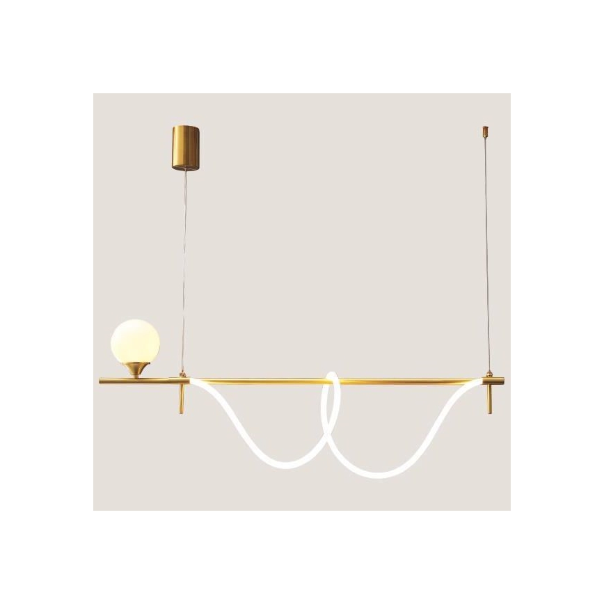 LED Hanglamp aan een koord LED/20W/230V + 1xG9/10W/230V 3000K goud