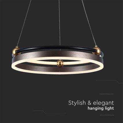 LED Hanglamp aan een koord LED/20W/230V 3000K diameter 42 cm bruin