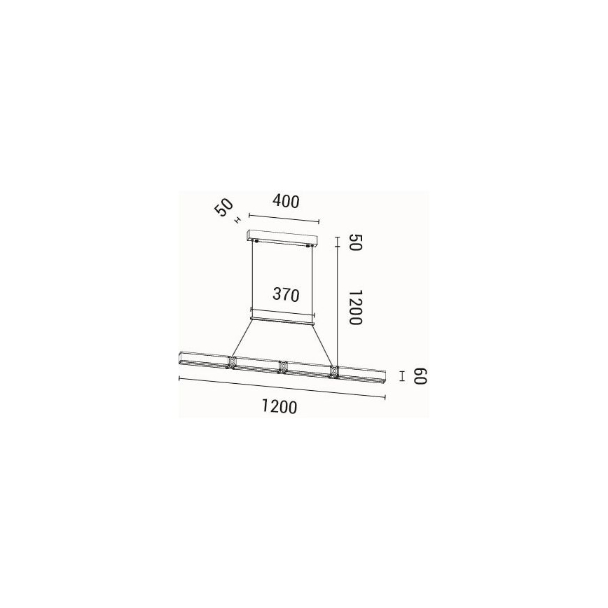 LED Hanglamp aan een koord LED/21W/230V 3000K 45x120 cm