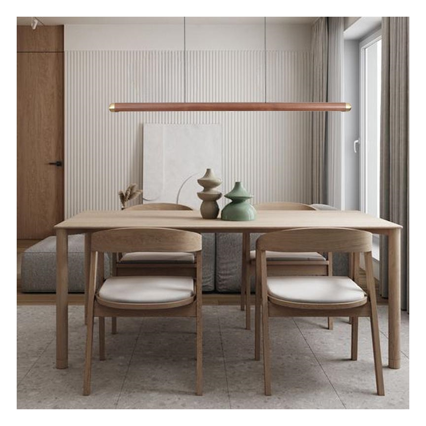 LED Hanglamp aan een koord LED/22W/230V 4000K 120 cm essehout/massief hout