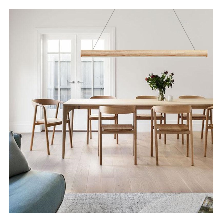 LED Hanglamp aan een koord LED/22W/230V 4000K 120 cm essehout/massief hout