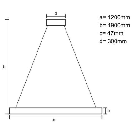 LED Hanglamp aan een koord LED/22W/230V 4000K 120 cm essehout/massief hout