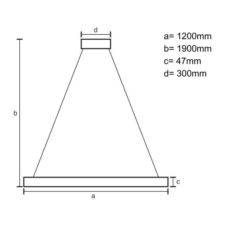 LED Hanglamp aan een koord LED/22W/230V 4000K 120 cm essehout/massief hout