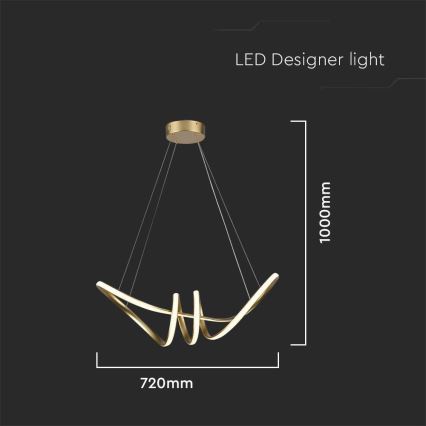 LED Hanglamp aan een koord LED/24W/230V 3000K goud