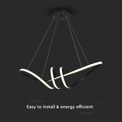 LED Hanglamp aan een koord LED/24W/230V 3000K zwart