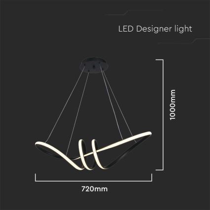 LED Hanglamp aan een koord LED/24W/230V 3000K zwart