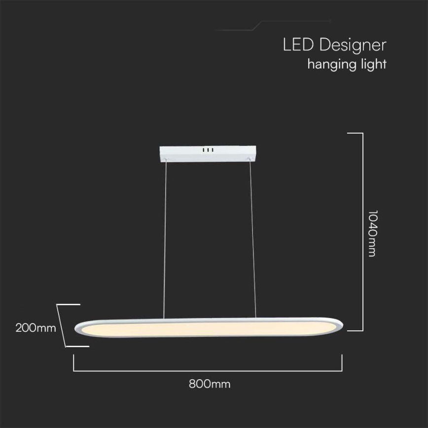 LED Hanglamp aan een koord LED/24W/230V 4000K wit