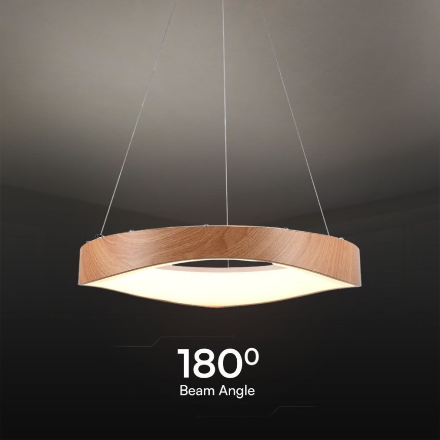 LED Hanglamp aan een koord LED/25W/230V 3000K ø 50 cm bruin