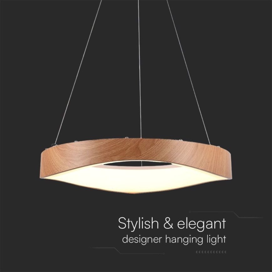 LED Hanglamp aan een koord LED/25W/230V 3000K ø 50 cm bruin