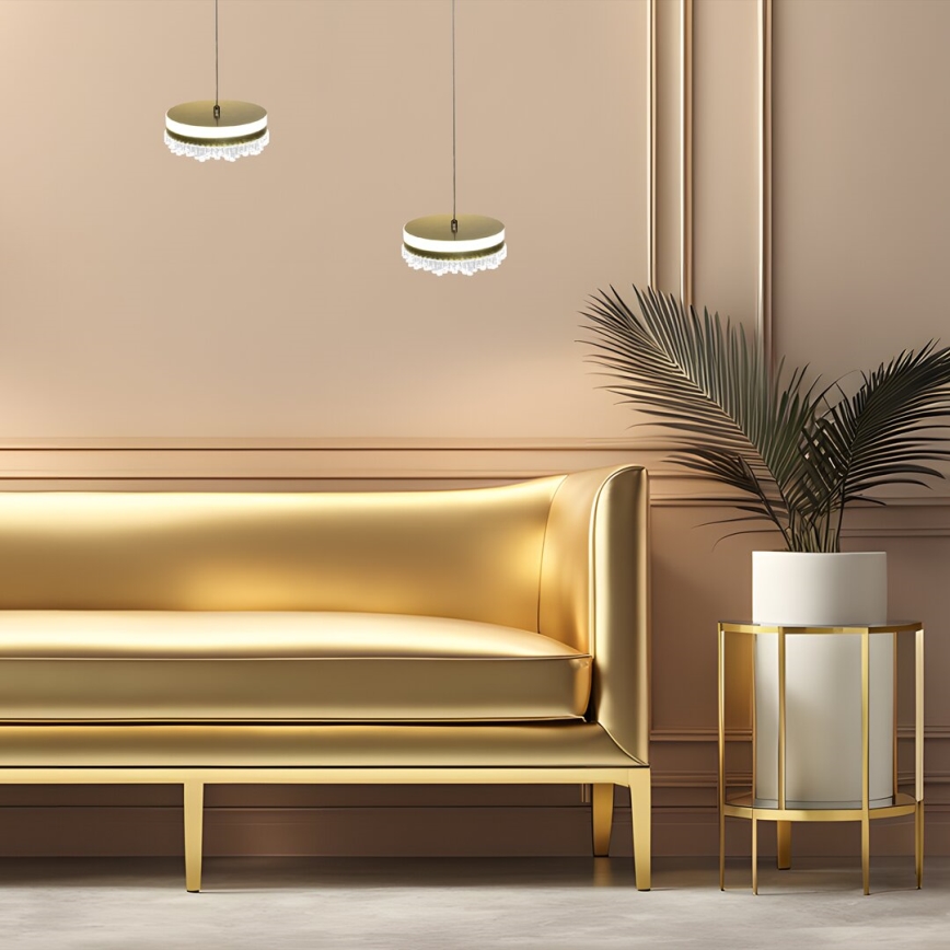 LED Hanglamp aan een koord LED/25W/230V diameter 20 cm goud