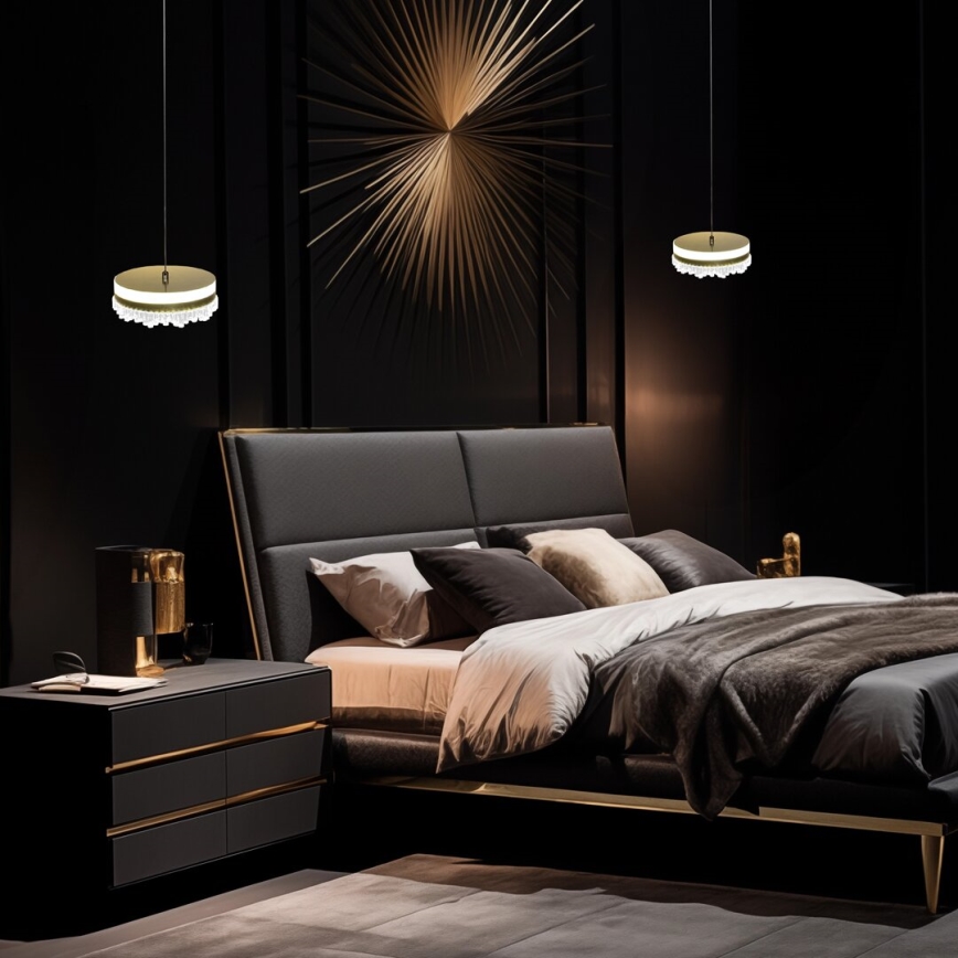 LED Hanglamp aan een koord LED/25W/230V diameter 20 cm goud