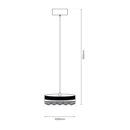 LED Hanglamp aan een koord LED/25W/230V diameter 20 cm goud