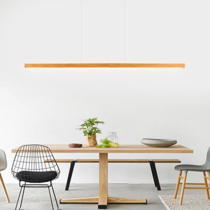 LED Hanglamp aan een koord LED/26W/230V 4000K 150 cm beuken/massief hout
