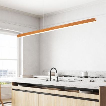 LED Hanglamp aan een koord LED/26W/230V 4000K 150 cm beuken/massief hout