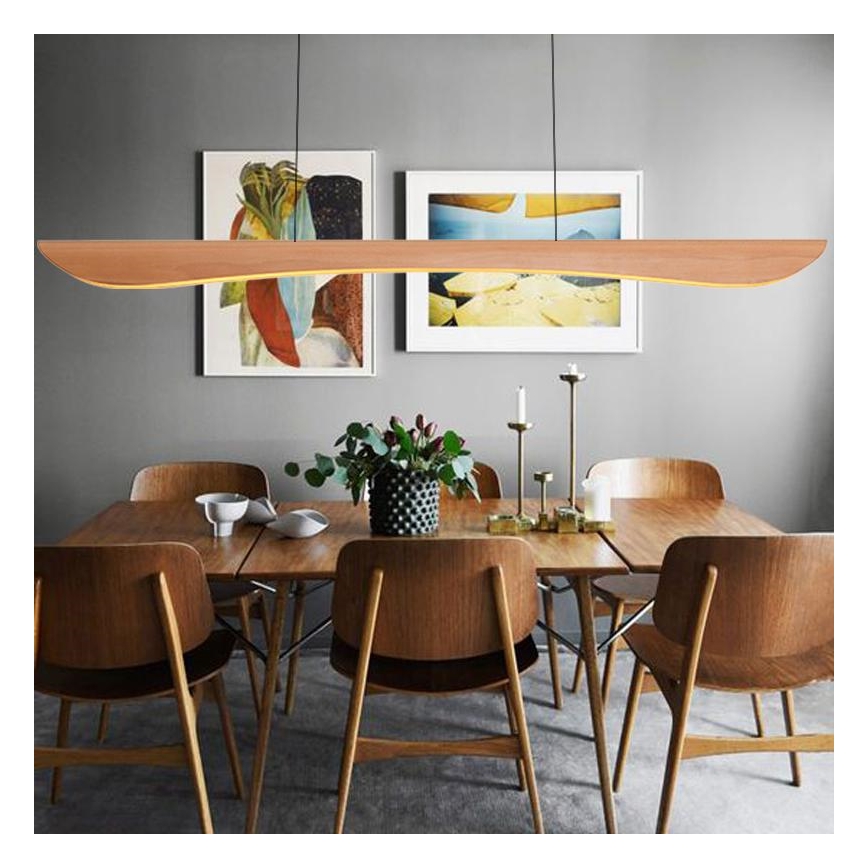 LED Hanglamp aan een koord LED/26W/230V 4000K 150 cm beuken/massief hout
