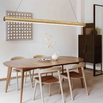 LED Hanglamp aan een koord LED/26W/230V 4000K 150 cm essehout/massief hout