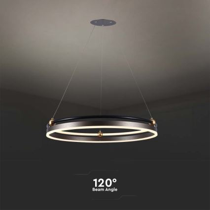 LED Hanglamp aan een koord LED/30W/230V 3000K diameter 62 cm bruin