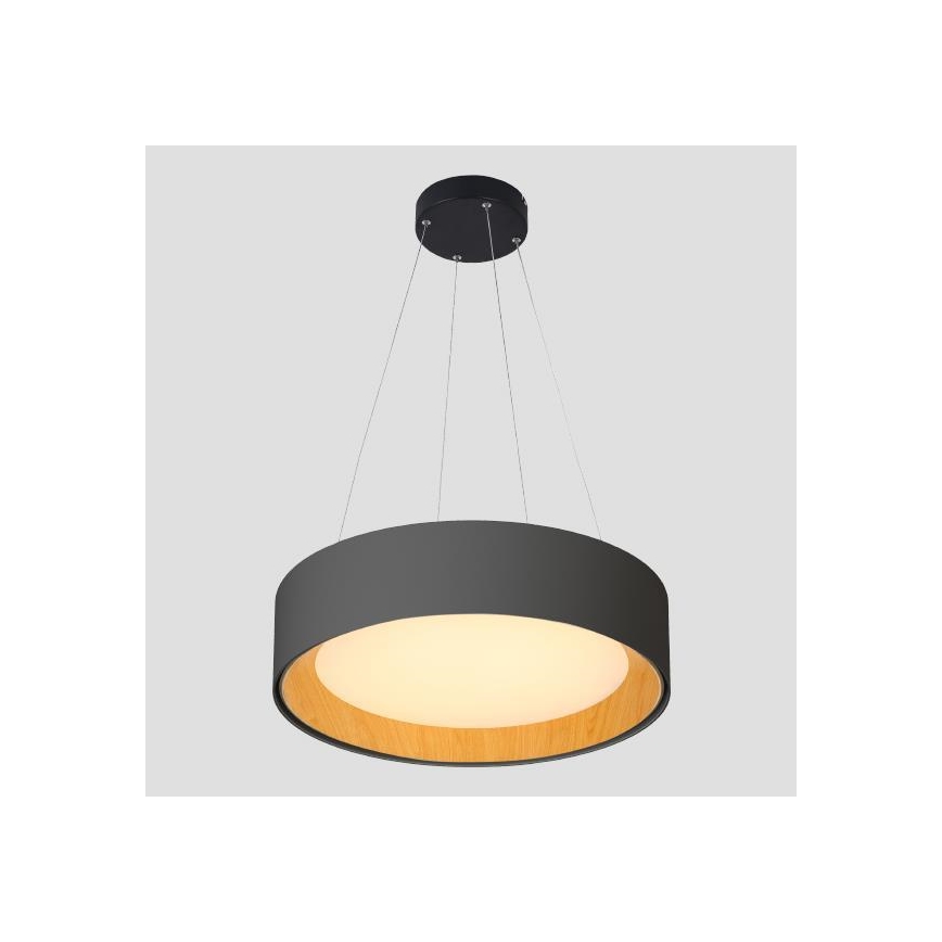 LED Hanglamp aan een koord LED/30W/230V 3000K diameter 45 cm zwart/eiken