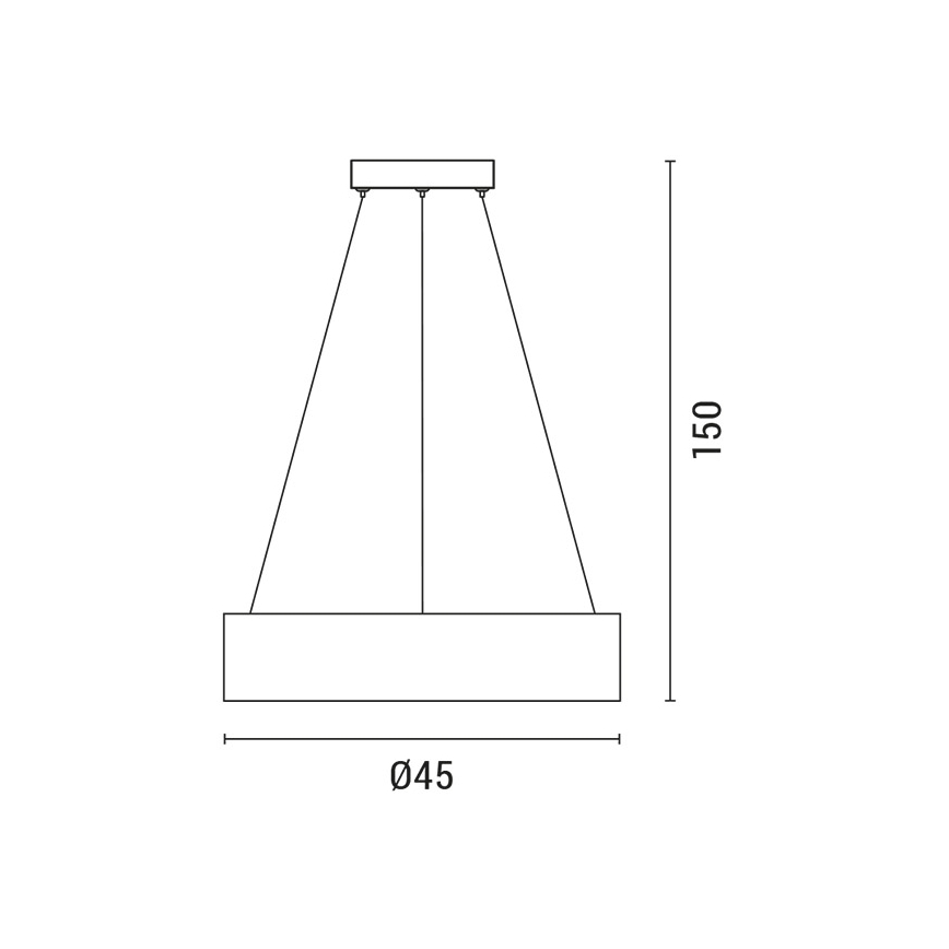 LED Hanglamp aan een koord LED/30W/230V 3000K diameter 45 cm zwart/eiken