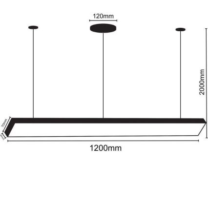 LED Hanglamp aan een koord LED/32W/230V 4000K diameter 120 cm zwart