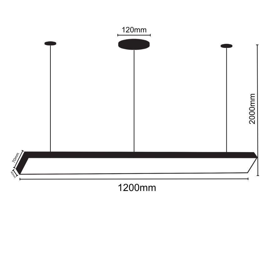 LED Hanglamp aan een koord LED/32W/230V 4000K diameter 120 cm zwart