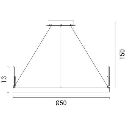 LED Hanglamp aan een koord LED/35W/230V 3000K goud