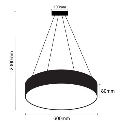 LED Hanglamp aan een koord LED/35W/230V 4000K diameter 60 cm