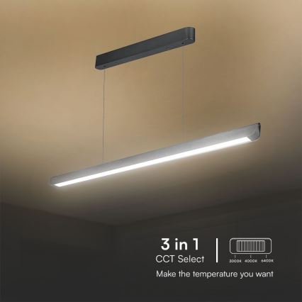 LED Hanglamp aan een koord LED/36W/230V 3000/4000/6400K antraciet
